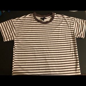 Forever 21 brown and white striped tee.
